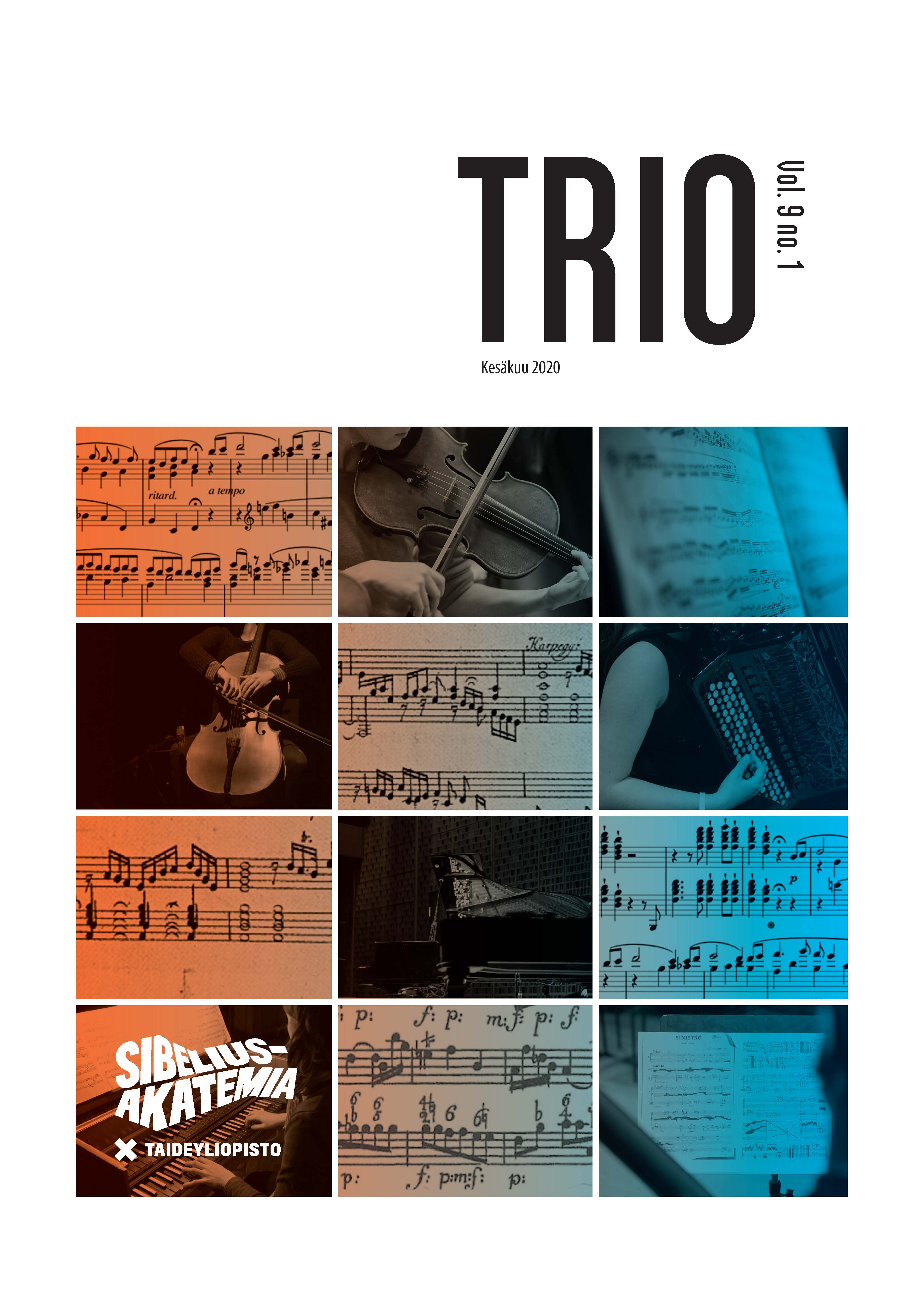 Trion kansi, the cover of Trio journal of Sibelius Academy